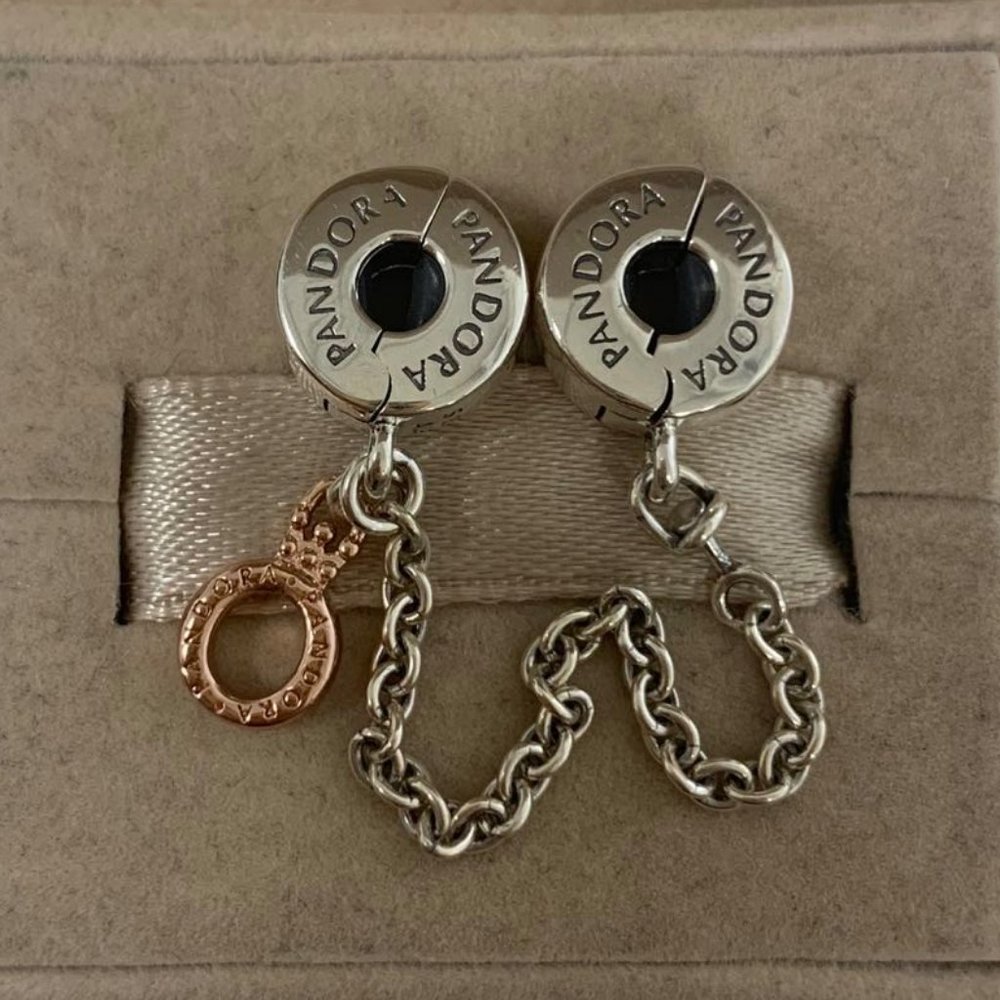 Pandora Dangling Crown O Safety Chain Charm